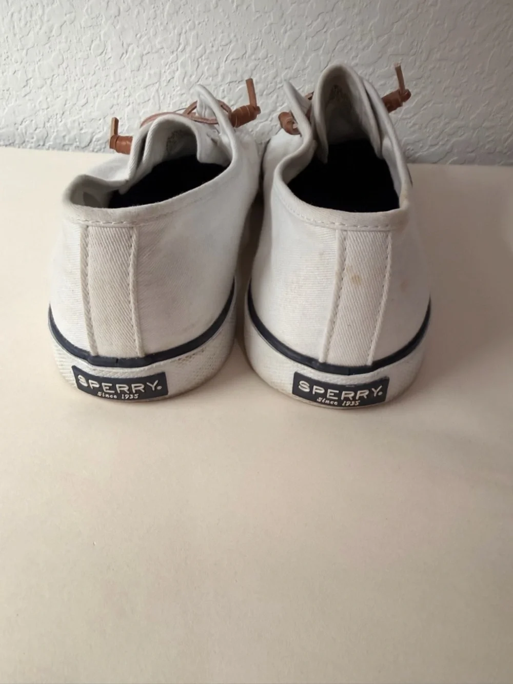 Sperry Pier View White Canvas Sneakers | Memory Foam Comfort Casual Shoes